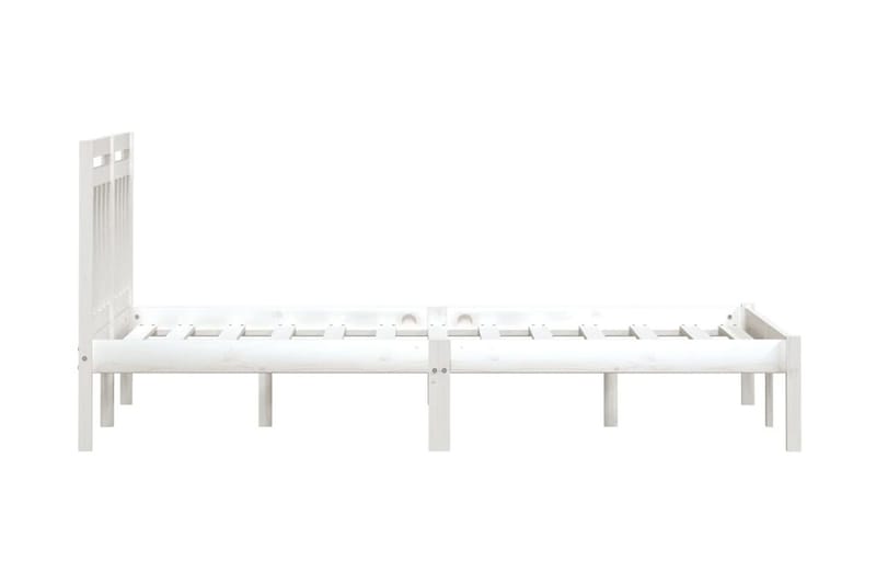 Sängram vit massivt furu 160x200 cm - Vit - Sängram & sängstomme