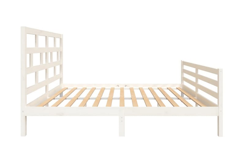 Sängram vit massivt furu 160x200 cm - Vit - Möbler - Säng - Sängram & sängstomme