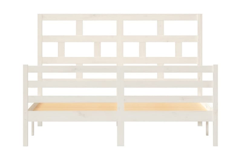 Sängram vit massivt furu 160x200 cm - Vit - Möbler - Säng - Sängram & sängstomme