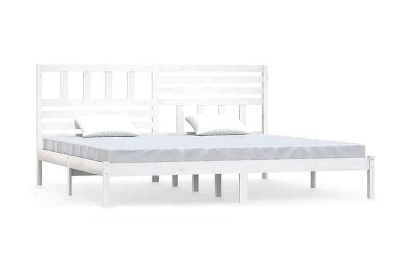 Sängram vit massivt furu 180x200 cm - Vit - Möbler - Säng - Sängram & sängstomme