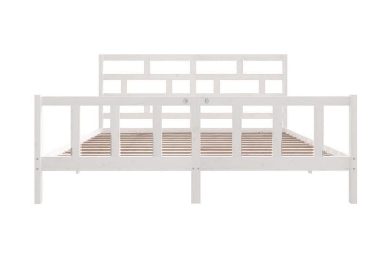Sängram vit massivt furu 180x200 cm - Vit - Möbler - Säng - Sängram & sängstomme