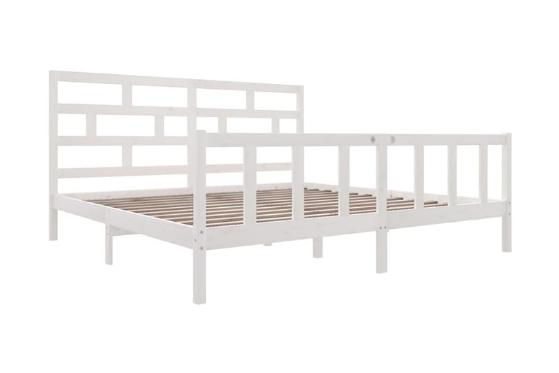 Sängram vit massivt furu 180x200 cm - Vit - Möbler - Säng - Sängram & sängstomme