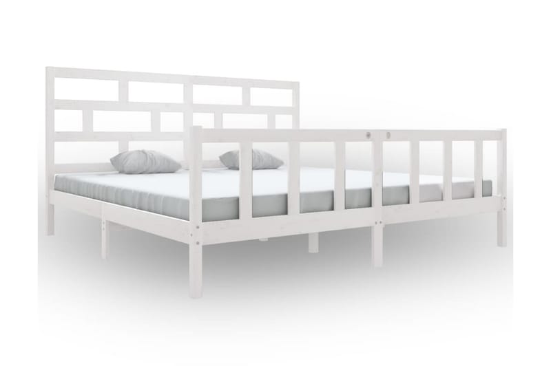 Sängram vit massivt furu 180x200 cm - Vit - Möbler - Säng - Sängram & sängstomme