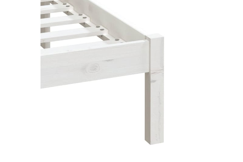 Sängram vit massivt furu 200x200 cm - Vit - Möbler - Säng - Sängram & sängstomme