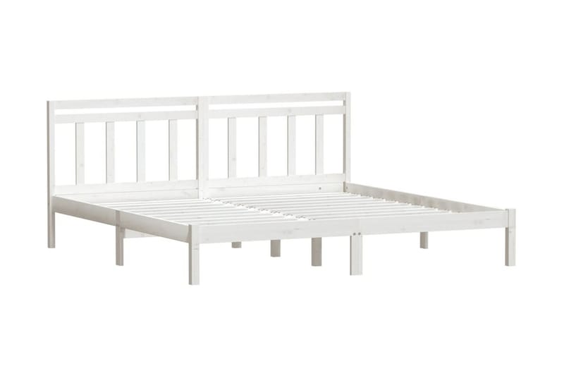 Sängram vit massivt furu 200x200 cm - Vit - Möbler - Säng - Sängram & sängstomme