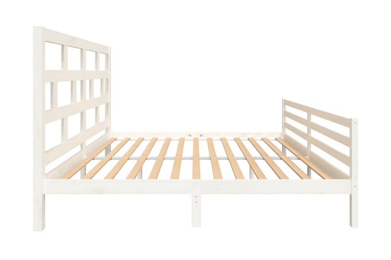 Sängram vit massivt furu 200x200 cm - Vit - Möbler - Säng - Sängram & sängstomme