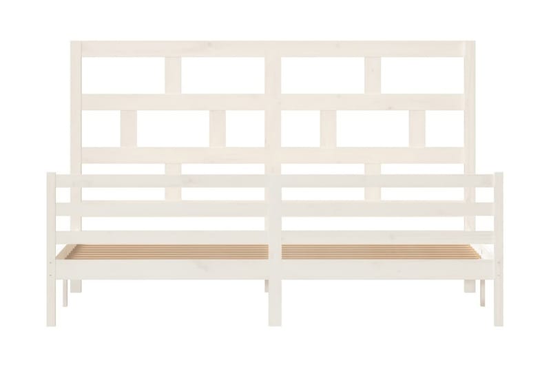 Sängram vit massivt furu 200x200 cm - Vit - Möbler - Säng - Sängram & sängstomme