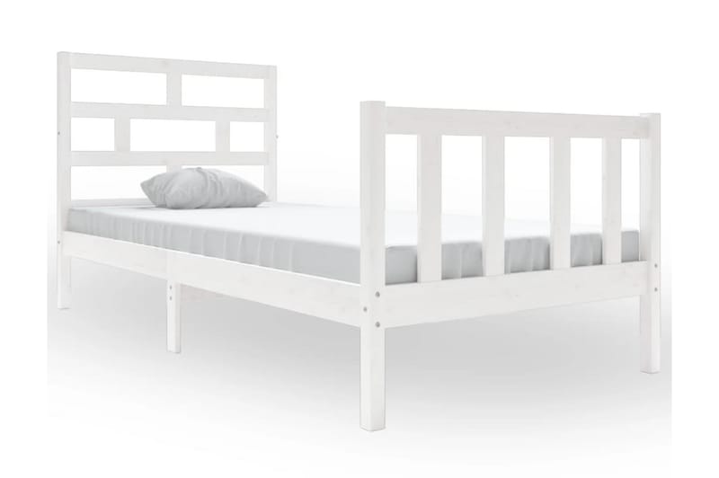 Sängram vit massivt furu 90x200 cm - Vit - Möbler - Säng - Sängram & sängstomme