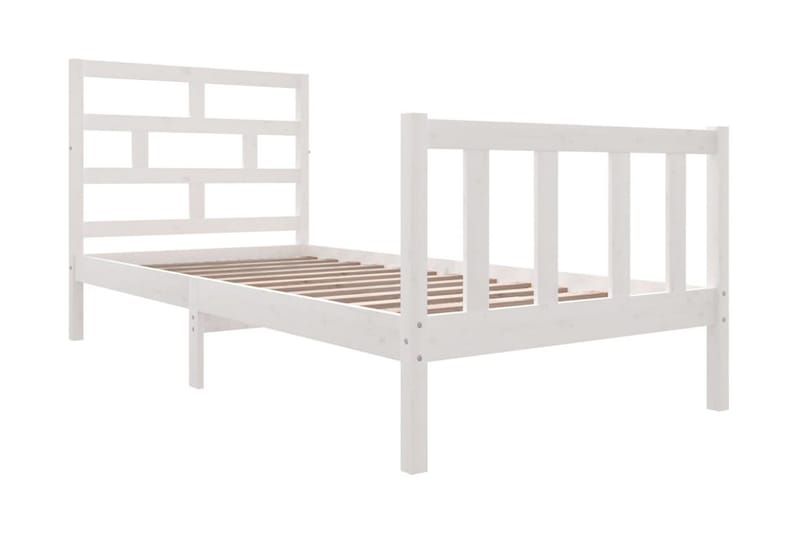 Sängram vit massivt furu 90x200 cm - Vit - Möbler - Säng - Sängram & sängstomme