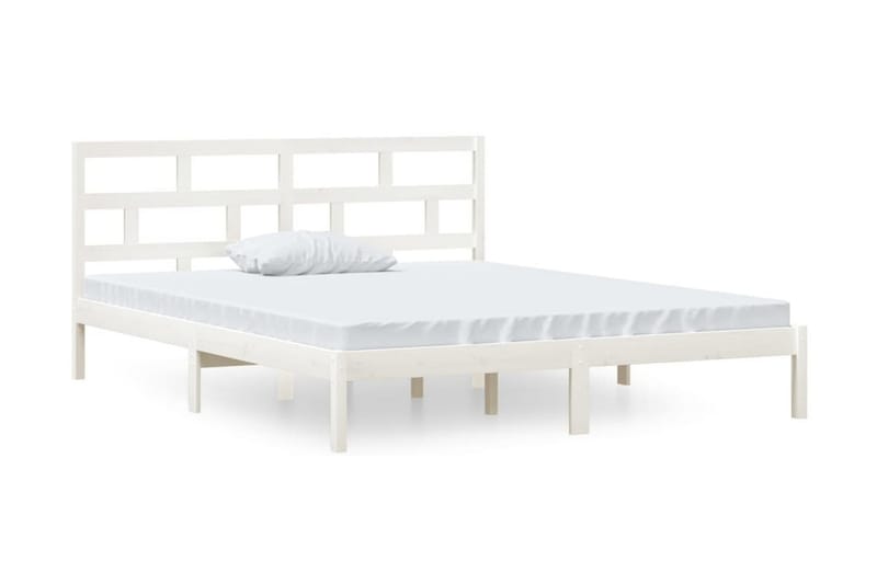 Sängram vit massivt trä 120x190 cm - Vit - Möbler - Säng - Sängram & sängstomme