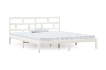 Sängram vit massivt trä 135x190 cm