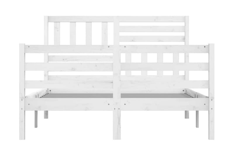 Sängram vit massivt trä 140x190 cm - Vit - Möbler - Säng - Sängram & sängstomme
