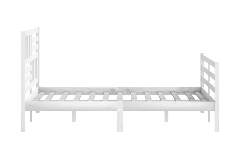 Sängram vit massivt trä 140x190 cm - Vit - Möbler - Säng - Sängram & sängstomme