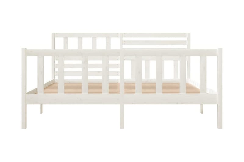 Sängram vit massivt trä 140x190 cm - Vit - Möbler - Säng - Sängram & sängstomme