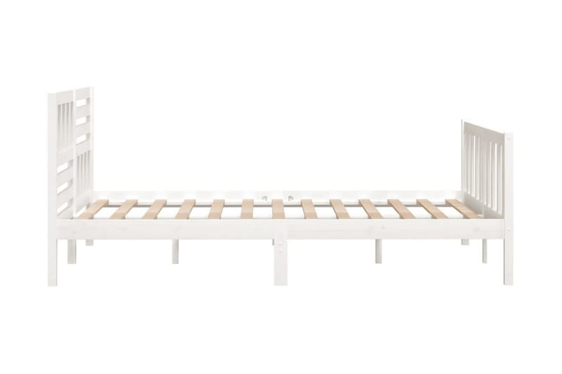 Sängram vit massivt trä 140x190 cm - Vit - Möbler - Säng - Sängram & sängstomme