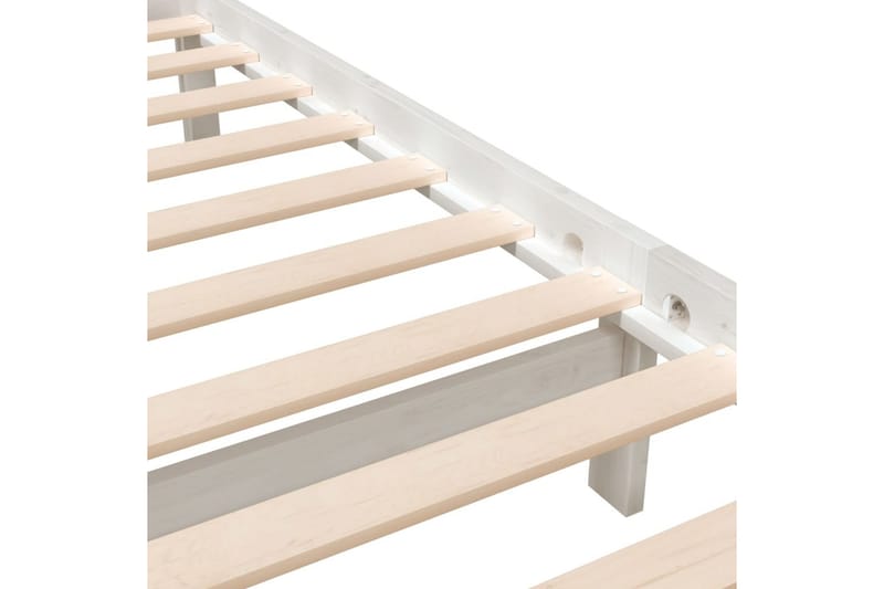 Sängram vit massivt trä 140x190 cm - Vit - Möbler - Säng - Sängram & sängstomme