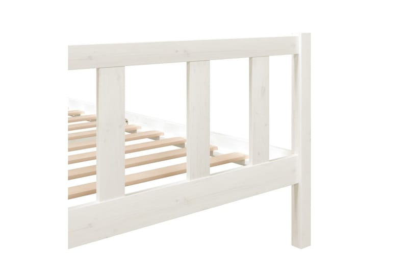 Sängram vit massivt trä 140x190 cm - Vit - Möbler - Säng - Sängram & sängstomme