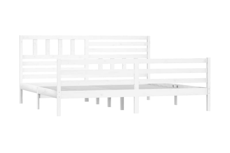 Sängram vit massivt trä 200x200 cm - Vit - Möbler - Säng - Sängram & sängstomme