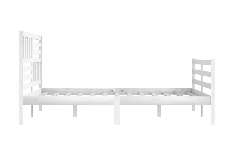 Sängram vit massivt trä 200x200 cm - Vit - Möbler - Säng - Sängram & sängstomme