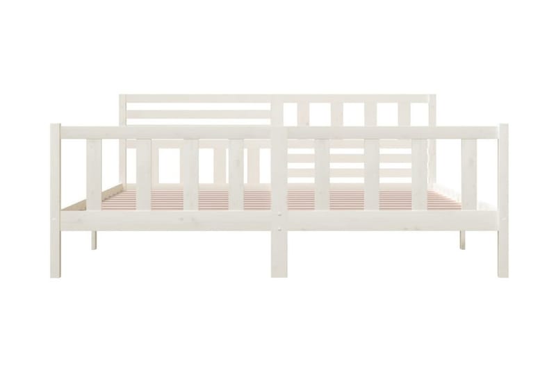 Sängram vit massivt trä 200x200 cm - Vit - Möbler - Säng - Sängram & sängstomme