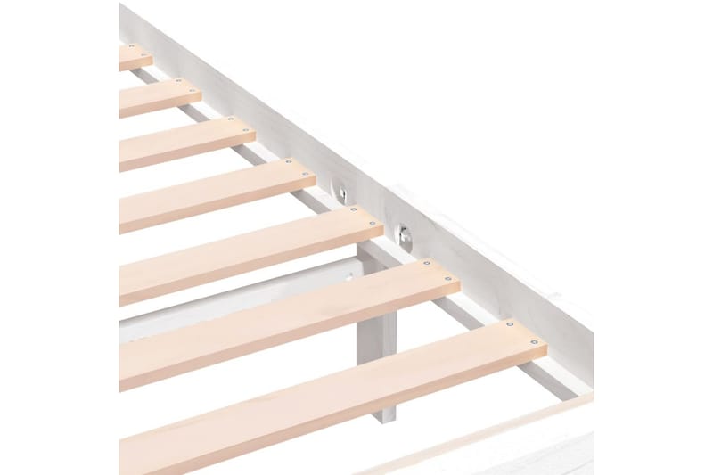 Sängram vit massivt trä 200x200 cm - Vit - Möbler - Säng - Sängram & sängstomme