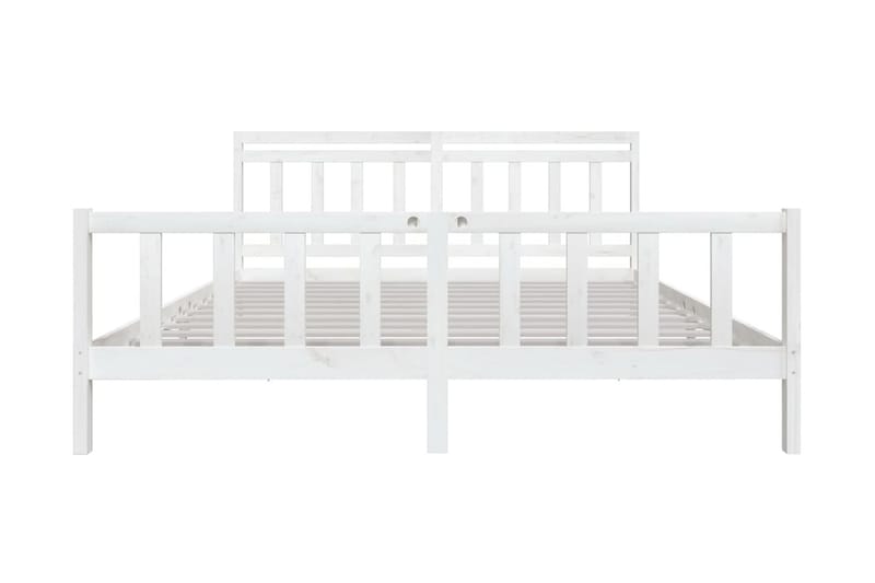 Sängram vit massivt trä 200x200 cm - Vit - Möbler - Säng - Sängram & sängstomme