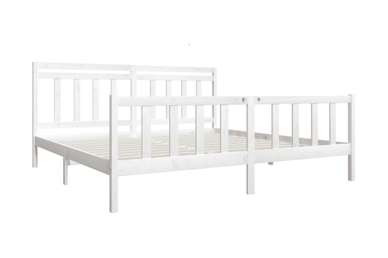 Sängram vit massivt trä 200x200 cm - Vit - Möbler - Säng - Sängram & sängstomme