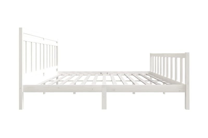 Sängram vit massivt trä 200x200 cm - Vit - Möbler - Säng - Sängram & sängstomme