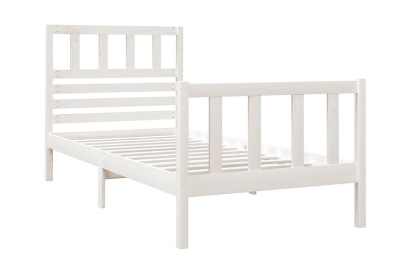 Sängram vit massivt trä 75x190 cm liten enkelsäng - Vit - Möbler - Säng - Sängram & sängstomme