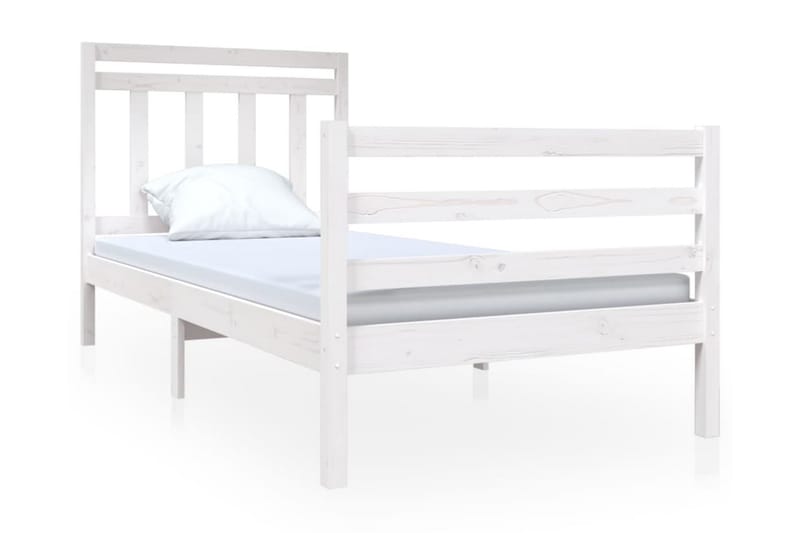 Sängram vit massivt trä 90x190 cm 3FT - Vit - Möbler - Säng - Sängram & sängstomme