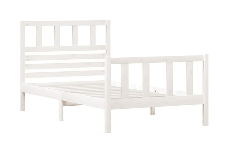 Sängram vit massivt trä 90x190 cm enkelsäng - Vit - Sängram & sängstomme