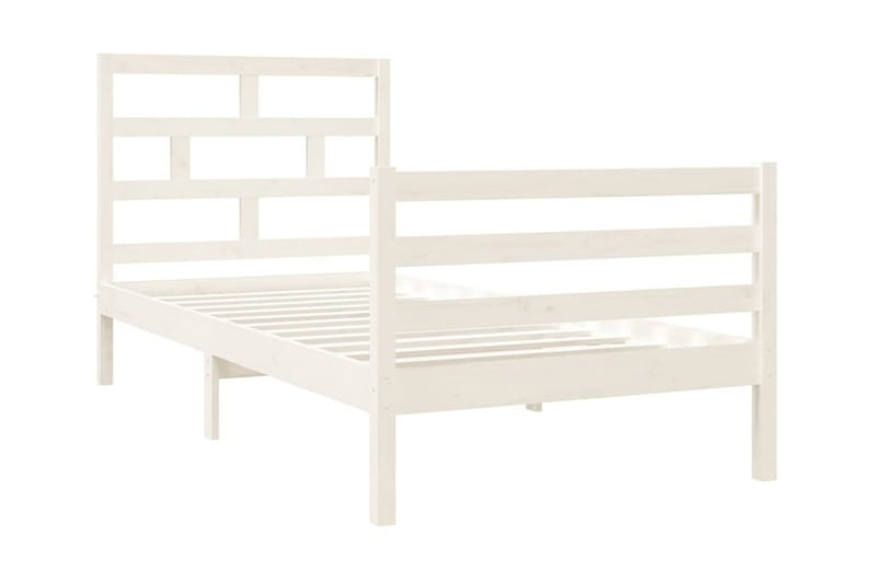 Sängram vit massivt trä 90x190 cm enkelsäng - Vit - Möbler - Säng - Sängram & sängstomme