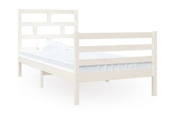 Sängram vit massivt trä 90x190 cm enkelsäng