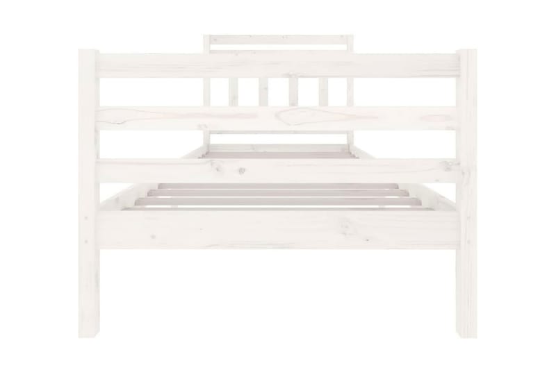 Sängram vit massivt trä 90x200 cm - Vit - Möbler - Säng - Sängram & sängstomme