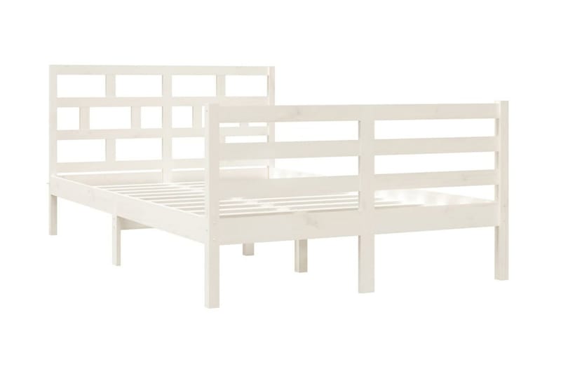 Sängram vit massivt trä furu 120x190 cm - Vit - Möbler - Säng - Sängram & sängstomme