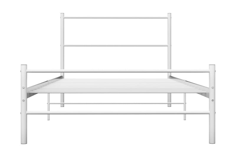 Sängram vit metall 100x200 cm - Vit - Sängram & sängstomme