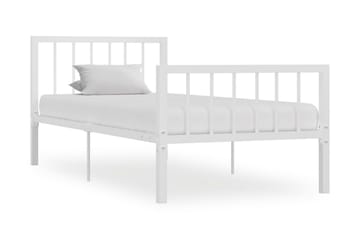 Sängram vit metall 100x200 cm