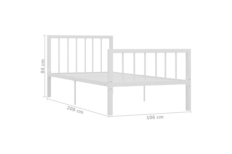 Sängram vit metall 100x200 cm - Vit - Möbler - Säng - Sängram & sängstomme