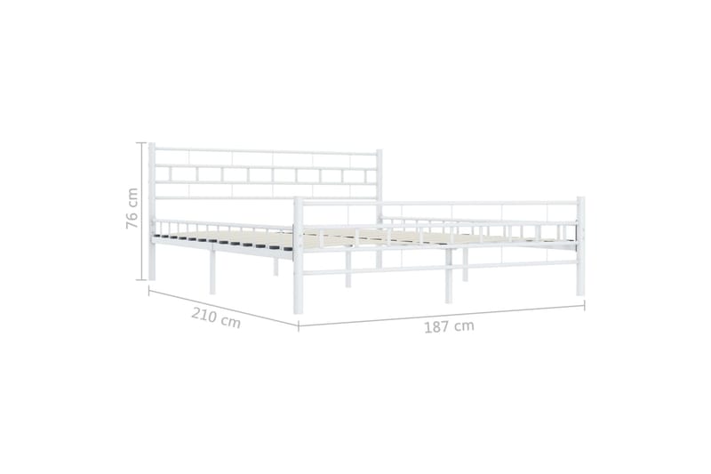 Sängram vit metall 120x200 cm - Vit - Möbler - Säng - Sängram & sängstomme