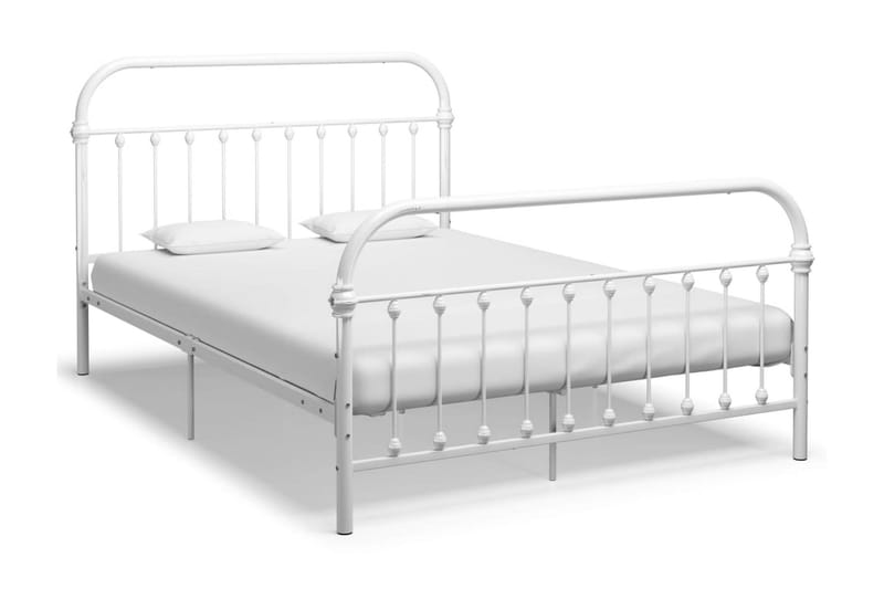 Sängram vit metall 120x200 cm - Vit - M�öbler - Säng - Sängram & sängstomme
