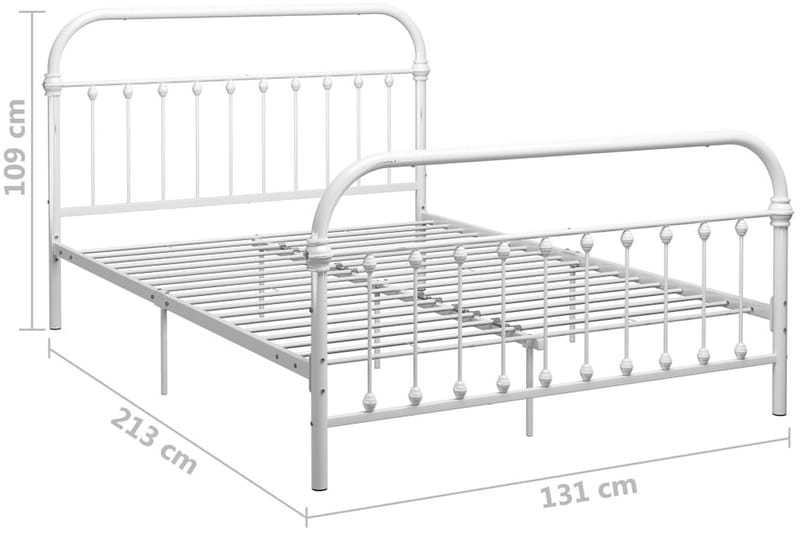 Sängram vit metall 120x200 cm - Vit - Sängram & sängstomme