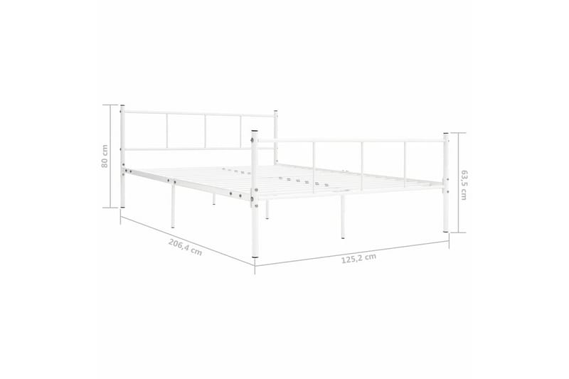 Sängram vit metall 120x200 cm - Vit - Sängram & sängstomme