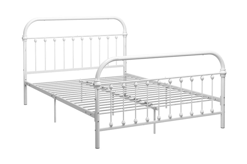 Sängram vit metall 140x200 cm - Vit - Möbler - Säng - Sängram & sängstomme