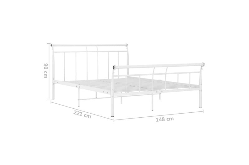 Sängram vit metall 140x200 cm - Vit - Möbler - Säng - Sängram & sängstomme