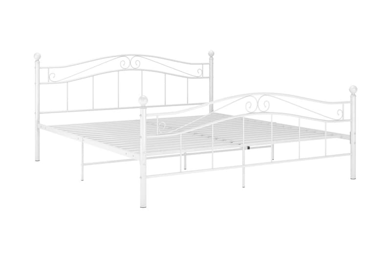 Sängram vit metall 140x200 cm - Vit - Sängram & sängstomme