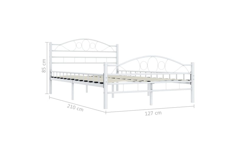 Sängram vit metall 160x200 cm - Vit - Möbler - Säng - Sängram & sängstomme