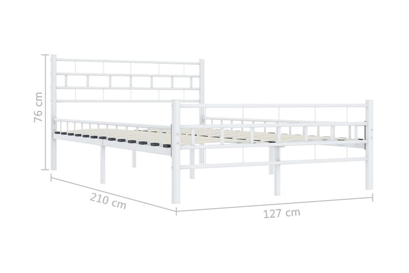 Sängram vit metall 160x200 cm - Vit - Möbler - Säng - Sängram & sängstomme