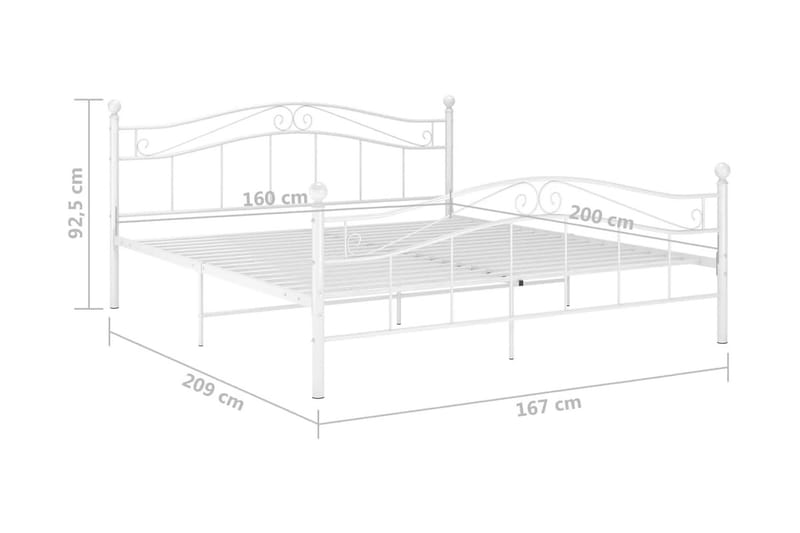 Sängram vit metall 160x200 cm - Vit - Möbler - Säng - Sängram & sängstomme
