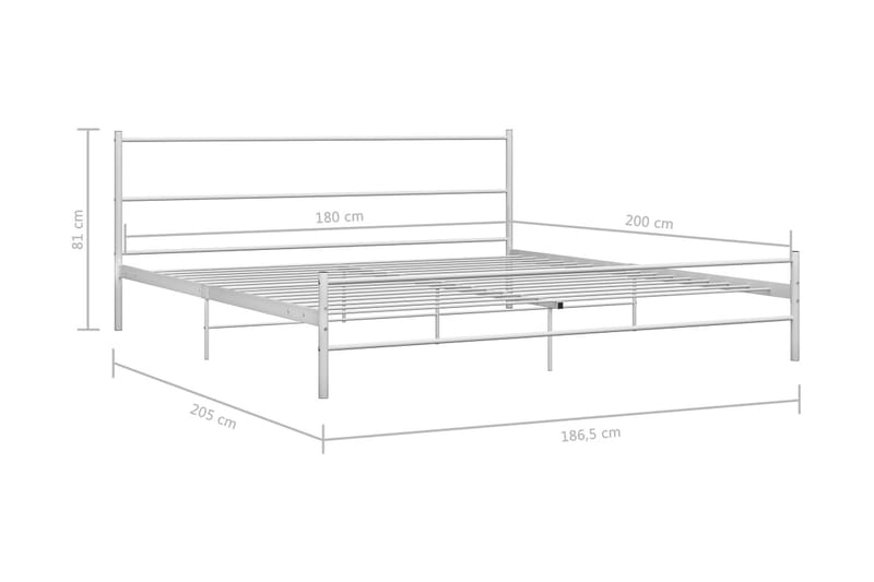 Sängram vit metall 180x200 cm - Vit - Sängram & sängstomme