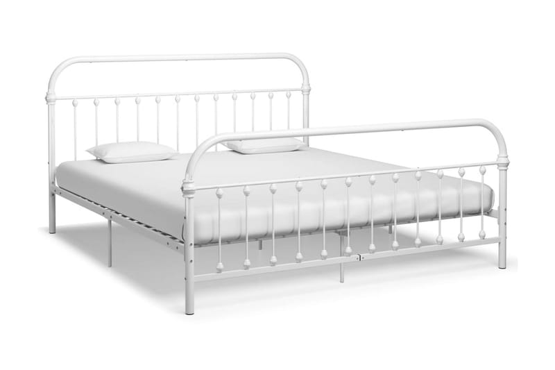 Sängram vit metall 180x200 cm - Vit - Möbler - Säng - Sängram & sängstomme